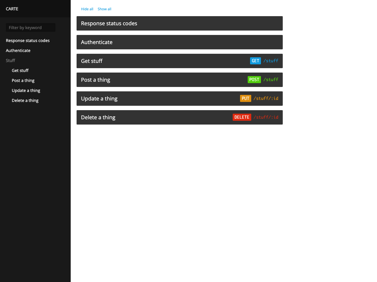 Carte screenshot